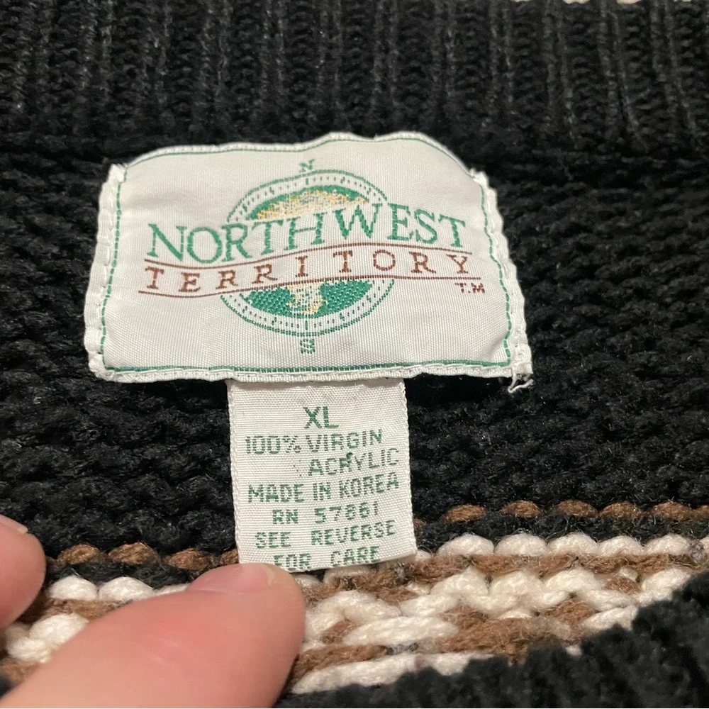 Vintage Northwest Territory Cable Knit Sweater Mens XL 100% Virgin Acrylic - Picture 6 of 15